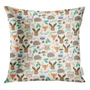 STOAG Cute Cartoon Forest on Beige for Children Pattern Fox Throw Pillowcase Cushion Case Cover 16x16 inch