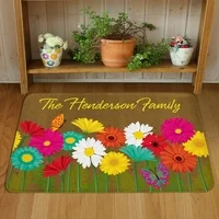 Personalized Spring Flowers Doormat
