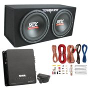 MTX 12" 1200W Dual Loaded Car Audio Subwoofers with Box Enclosure Package