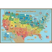 WPE0623 Kids USA Dry Erase Map Decal Wall Decals