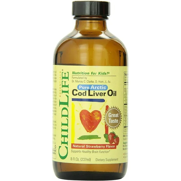 ChildLife Cod Liver Oil, Natural Strawberry Flavor, 8.0 Oz