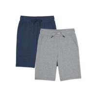 Athletic Works Boys Jersey Knit Sweat Shorts, 2-Pack, Sizes 4-18 & Husky