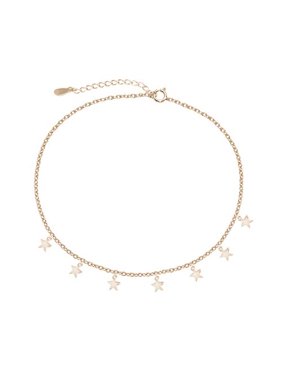 Women Girl Summer Gold Silver Plated Star Chain Choker Pendants Necklace Jewelry (Gold)