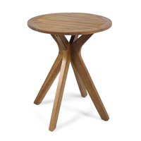 Christopher Knight Home 304870 Brigitte Outdoor Round Acacia Wood Bistro Table with X Legs, Teak