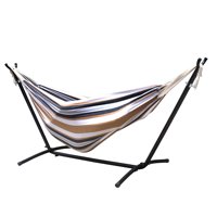 9FT Portable Metal Frame + Double Hammock Stand W/ Carrying Case Set Adjustable Hammock Height