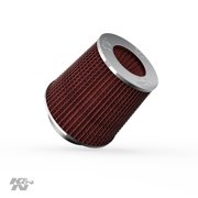 K&N Universal Clamp-On Engine Air Filter: Washable: Round Tapered; 3 in/3.5 in/4 in (102 mm/89 mm/76 mm) Flange ID; 5.5 in (140 mm) Height; 6 in (152 mm) Base; 4.75 in (121 mm) Top, Red , RG-1001RD