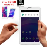 Indigi 7" 4G LTE GSM Unlocked 2-in-1 Phablet Android 9.0 SmartPhone & TabletPC + 32gb microSD(White)