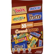 M&M's, Snickers, Twix & Milky Way Variety Pack Caramel Milk Chocolate Candy Bars, 55 Piece Bag