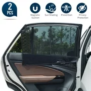Car Window Sunshade Magnetic Side Window Mesh Shield UV Protection w/ 10 strong magnets & 3M Glue Velcro