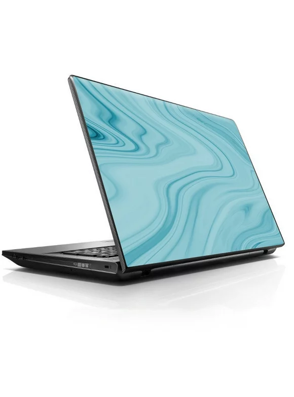 Laptop Notebook Universal Skin Decal Fits 13.3" to 15.6" / Teal Blue Ice Marble Swirl Glass