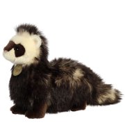 TheMogan 10" White Face Ferret Plush Stuffed Safari Jungle Zoo Animal Toy Dark Brown