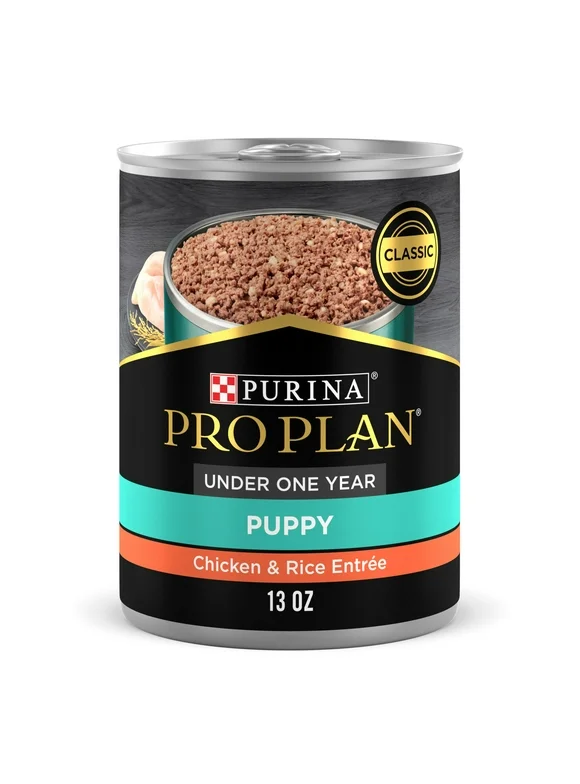 Purina Pro Plan Classic Puppy Wet Dog Food High Protein, Real Chicken & Rice, 13 oz Cans (12 Pack)