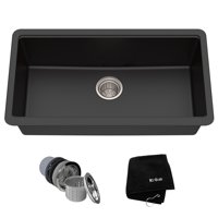 KRAUS 31 Inch Undermount Single Bowl Black Onyx Granite Kitchen Sink