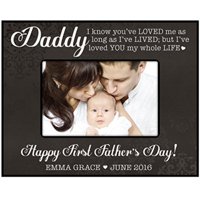 Personalized Gifts for dad Happy First Father's Day Custom picture frame (Black)