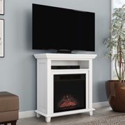 Electric Fireplace TV Stand 29 Freestanding Console with Shelf, Faux Logs and LED Flames, Space Heater Entertainment Center by Northwest (White)