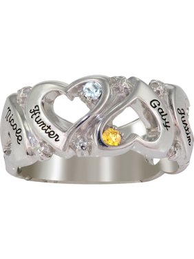 Personalized Family Jewelry Endless Heart Ring available in Sterling Silver, Yellow and White Gold