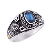 Personalized Women's Classic Square Class Ring available in Valadium, Silver Plus, Yellow and White Gold