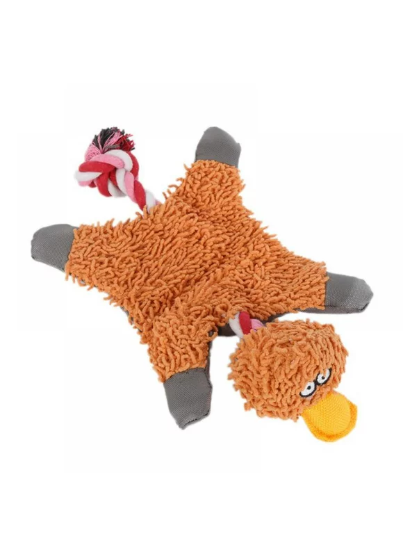 Orange Dog Toy,Interactive No Stuffed Duck Dog Toys for Boredom,Cute Squeaky Dog Chew Toys for Puppy,Small,Medium,Large Breed