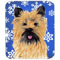 Cairn Terrier Winter Snowflakes Holiday Mouse Pad, Hot Pad or Trivet