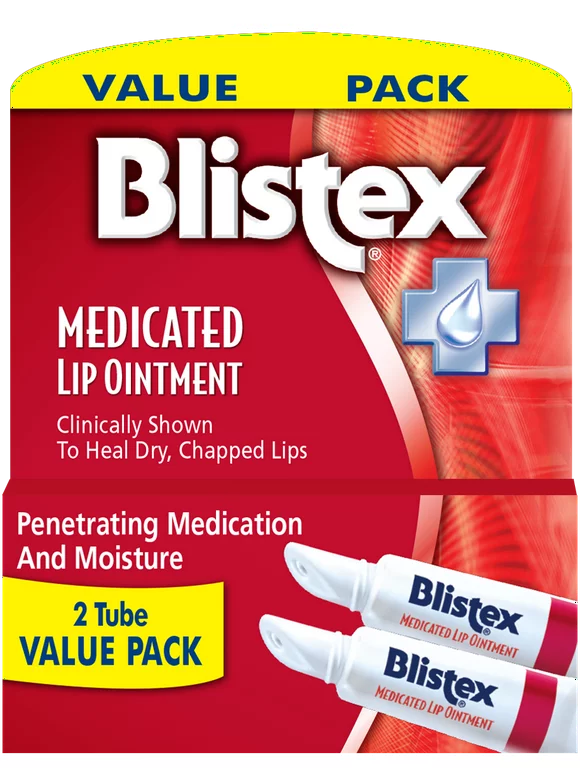 Blistex Medicated Lip Ointment Tube 0.21 Ounce Pack of 2