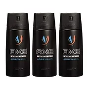 Axe Deodorant Body Spray Adrenaline Mens Fragrance 150ml/5.07oz (3-Pack)
