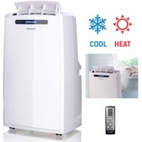 Honeywell 14000 BTU Portable Air Conditioner with Heat Pump, Dehumidifier & Fan Cools & Heats Rooms up to 450-550 Sq. ft. with Remote Control
