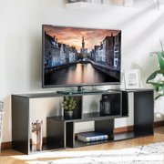 43'' - 86'' TV Convertible TV Stand and Bookcase, Modern Entertainment Center Media Stand ( for 40 - 80 TV Screen) and Storage Bookcase Shelf