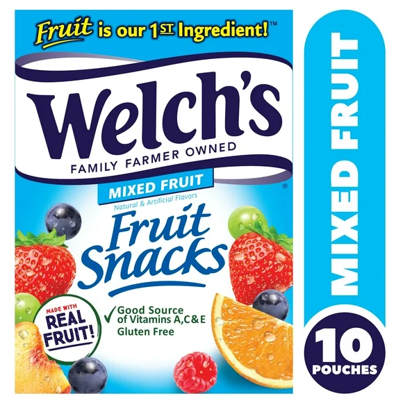 Welch's Mixed Fruit Fruit Snacks 0.8oz Pouches - 10ct Box