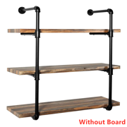 2/3/4/5-Tier Pipe Shelf, 12.6inch Deep Industrial Iron Pipe Shelves Rustic Wall Mounted Shelf Bracket, Metal Frame DIY Open Bookshelf Floating Shelves Storage Display for Home Wall Decor,Without Board