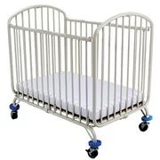 L.A. Baby Folding Arched Portable Mini Crib with Mattress White