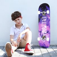 WJHWSX Skateboard for Boys 8 Layers Decks 31"x8" Complete Skate Board Maple Wood Longboards for Teens Adults Beginners Girls Boys Kids