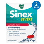 (2 Pack) Vicks Sinex Severe Congestion LiquiCap 24 Count