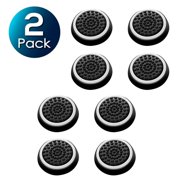 2 Pack Insten 4pcs Black/White Silicone Thumb Thumbstick Grips Analog Stick Cover Caps for Xbox 360 Xbox One PS4 PS3 PS2 Sony PlayStation 2 3 4 Controller