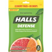 Halls Defense, Assorted Citrus Vitamin C Drops, 80 pcs