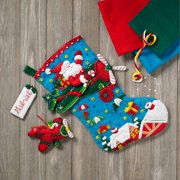 Bucilla Felt Applique 18" Holiday Stocking Kit - Airplane Santa