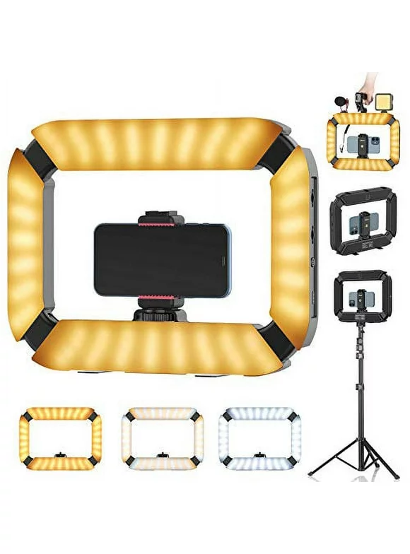 Smartphone Video Rig ULANZI U200 Handheld LED Ring Light Selfie Light Phone Video Stabilizer for Camera, Smartphone, Gopro, YouTube, Setup, Filmmaking, Makeup, Vlogging