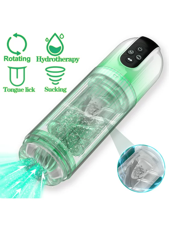 AYIYUN 2 in 1 Automatic Male Masturbator & Trainer, Fully Waterproof Male Masturbators Sex Toy with Tongue Lick Rotation & Suction Modes, Stroker Adult Male Sex Toys for men