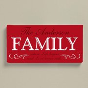 Personalized Love Never Ends Family Canvas, 9" x 27"