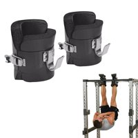 1 Pair Black Inversion Anti Gravity Boots, Sit Up Hang Up Boots with Hooks, Abs Core Strength Training Abdominal Exercise, Home Gym Equipment