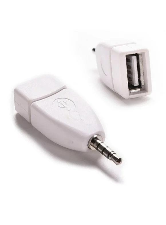 Besufy Vehicle 3.5mm Male Aux Audio Plug Jack to USB 2.0 Female Converter Adapter