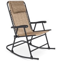 Best Choice Products Foldable Zero Gravity Rocking Patio Recliner Chair  Beige
