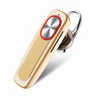 Wireless Bluetooth Single Earphone In-Ear Stereo Business Headset Hands-free Long Standby Time with Ear Hook Gold