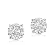 IGI Certified Lab Grown Diamond Earrings 14K White Gold 1 carat Lab Created Diamond Solitaire Stud Earring For Women ( 1 CTTW, GH Color, SI1 Clarity Diamond Jewelry For Women)