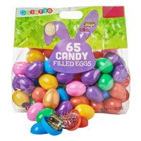 Galerie Egg Hunt Party Favors with Brach's Jelly Beans & chewy Lemonheads Candy with Stickers, 65ct