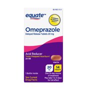 Equate Omeprazole Delayed Release Tablets 20 mg, Acid Reducer, 14 Count