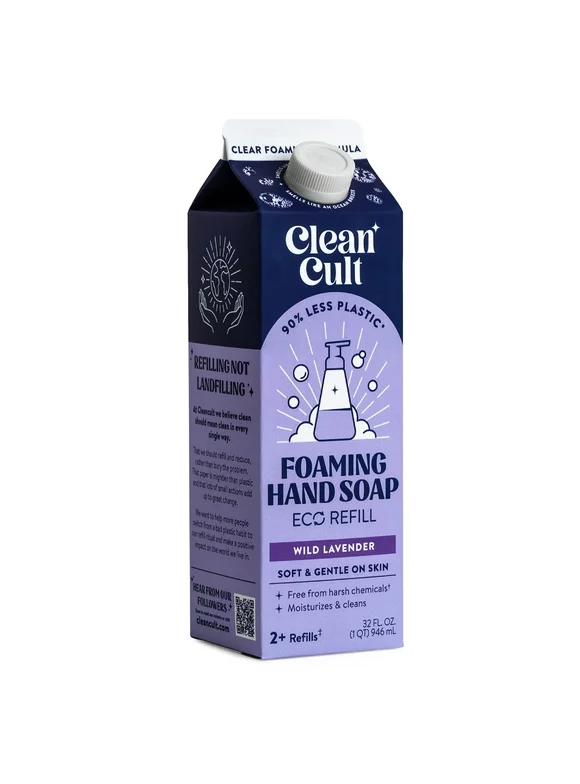 Cleancult Foaming Hand Soap Refills, Nature-Inspired Ingredients, Lavender, 32 fluid oz