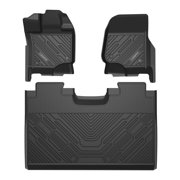 Lasfit Floor Mats for 2015-2021 Ford F-150 SuperCrew (Front Bucket Seating ), All Weather Fit TPE Floor Liners Set, 1st and 2nd Row, Black