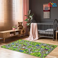 ToyVelt Kids Carpet Playmat Car Rug  City Life Educational Road Traffic Carpet Multi Color Play Mat - Large 60 x 32 Best Kids Rugs for Playroom & Kid Bedroom  for Ages 3-12 Years Old