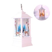 Rustic Christmas Decor Lantern Battery Operated LED Candle Lamp Seasonal Decorations White Deer