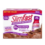 SlimFast Advance Nutrition Creamy Chocolate Meal Replacement Shake, 8 count, 11 fl oz